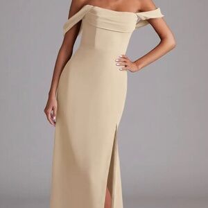 AZAZIE SAIGE Black A-Line Off the Shoulder Chiffon Convertible Dress